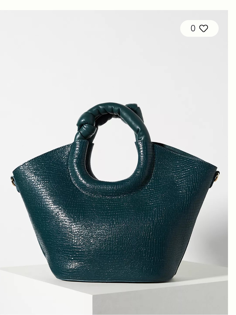 Anthropologie Ring Handle Crossbody Bag Hunter Green Gold